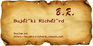 Bujáki Richárd névjegykártya